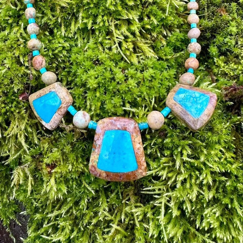 NWT | Jay King Turquoise & Jasper Necklace | Sterling Silver | 18-21” (269) - Picture 2 of 13